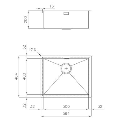 LAVELLO INC. SF/FT INOX 564X464 RETT. QUADRA FOSTER