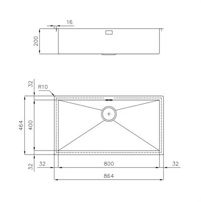 LAVELLO INC. SF/FT INOX 864X464 1V QUADRA FOSTER