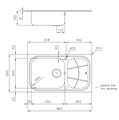 LAVELLO INC. INOX 860X500 1V+GOCC.SX BIG BOWL FOSTER