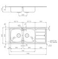 LAVELLO INC. INOX/PREL 1160X500 2V+GOCC.SX S1000 FOSTER