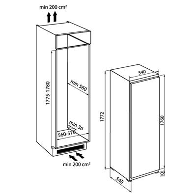 FRIGO INC. VENT. 1777X545 COMBINATO A++ FOSTER