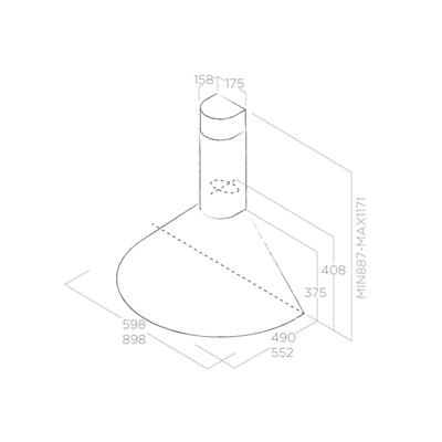 TONDA IX F/90 CAPPA  INOX PARETE ELICA