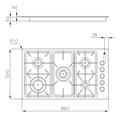 P. COTT. 5 GAS INC. INOX 860X500 PROFESSIONALE FOSTER