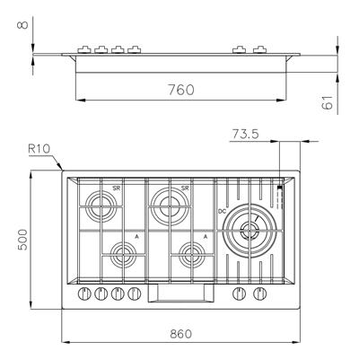 P. COTT. 5 GAS INC. INOX 860X500 FL FOSTER