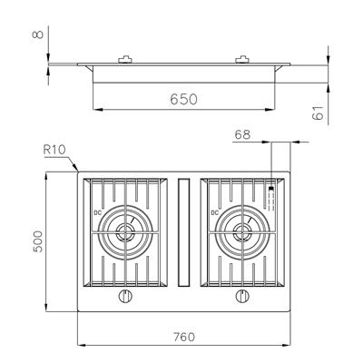 P. COTT. 2 GAS INC. INOX 760X500 FL FOSTER