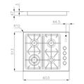 P. COTT. 4 GAS INC. SF INOX 603X513 PROFESSIONALE FOSTER