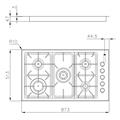 P. COTT. 5 GAS INC. SF INOX 873X513 PROFESSIONALE FOSTER