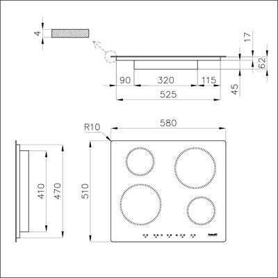 P. COTT. 4 ZONE INDUZIONE FT V.NERO 560X490 S1000 FOSTER