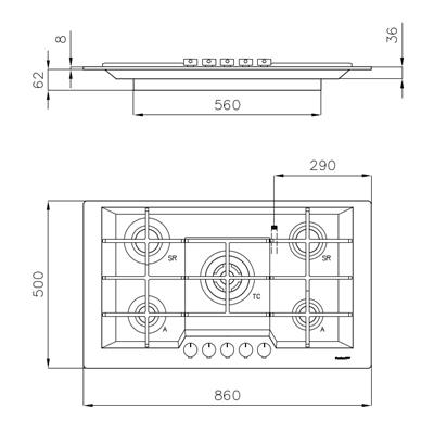 P. COTT. 5 GAS INC. INOX 860X500 KE FOSTER