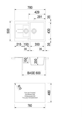 ELEGANCE LAV. 78X50 2V+GOCC INC. UM. ALLUMINIO PLADOS