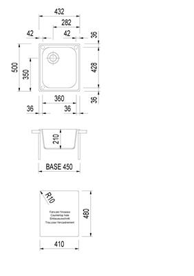 HARMONY LAV. 44X50 RETT. INC. UM. ALLUMINIO PLADOS