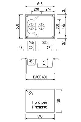 ROXANA LAV. 86X50 2V INC. UG. B.CO LATTE PLADOS