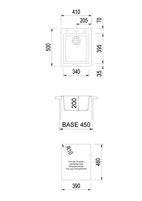 ONE LAV. 41X50 1V  INC. UM. ALLUMINIO PLADOS