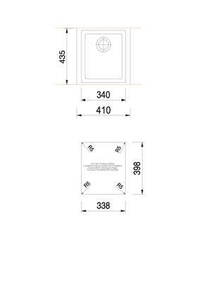 ONE LAV. 41X44 1V  SOTTOTOP UG. BLACK MATT PLADOS