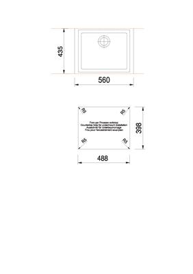 ONE LAV. 56X44 1V  SOTTOTOP UM. TITANIO PLADOS