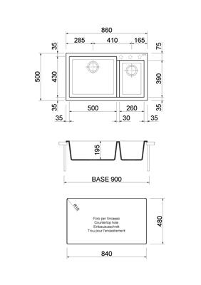 ONE LAV. 86X50 2V INC. UM. ALLUMINIO PLADOS