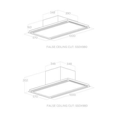 HILIGHT GLASS H30 WH/A/100 CAPPA  BIANCA ISOLA  ELICA