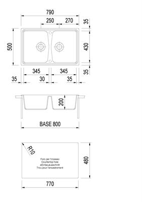 SPAZIO LAV. 79X50 2V INC. UM. ALLUMINIO PLADOS