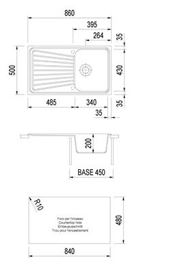 SPAZIO LAV. 86X50 1V+GOCC INC. UM. ALLUMINIO PLADOS