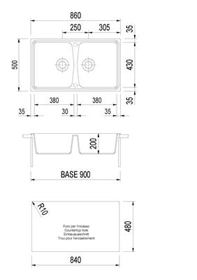 SPAZIO LAV. 86X50 2V INC. UM. ALLUMINIO PLADOS