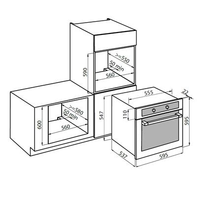 FORNO ELETT. INC. INOX 60X60 MULTIF. KE FOSTER